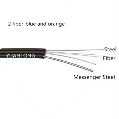 Steel Rod Outdoor 2 Core FTTH Drop Cable 5mm*2mm Cable Size