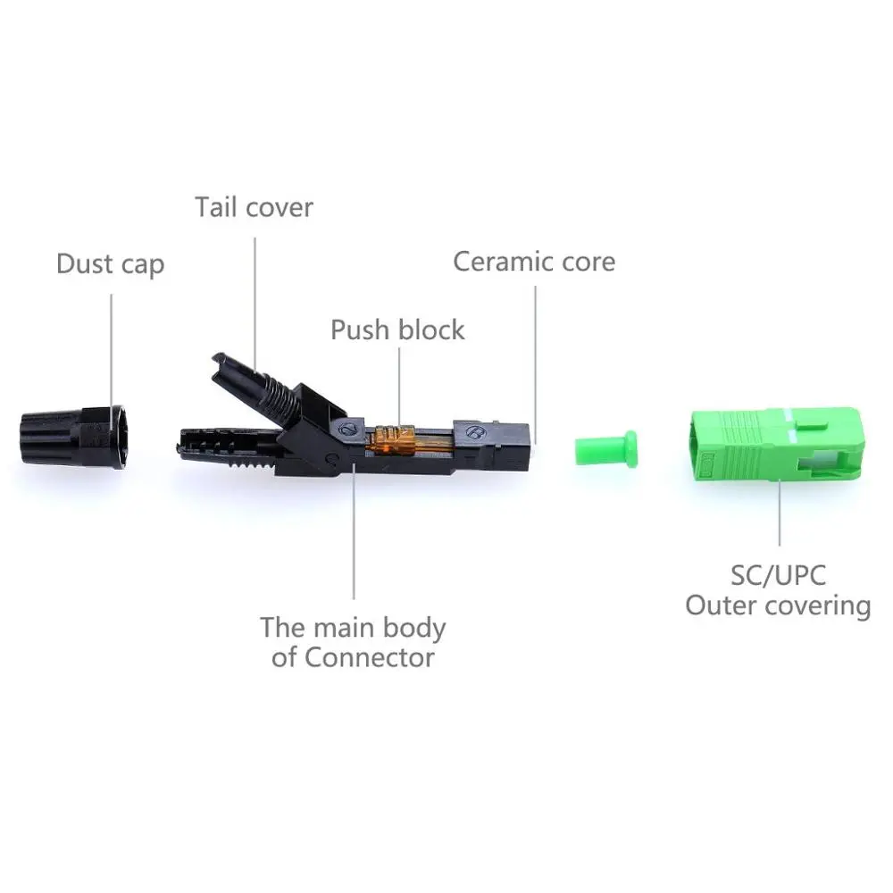 Sc Field Assembly Optical FTTH Connector Green Sc/APC Fast Connector