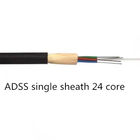 PBT G652D ADSS Fiber Optic Cable 24 Core Single Sheath Armid Yarn