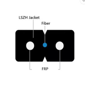 2*0.5mm FRP FTTH Drop Cable GJXFH 1/2/4/6 Cores Butterfly Lead In Optical Cable