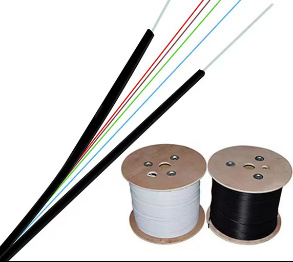 4 Cores Indoor FTTH Drop Cable GJXH/GJXFH Bow-Type  Steel/FRP Strength member