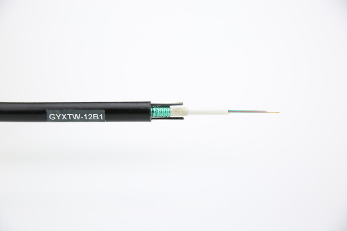 Outdoor Fiber Optic Cable GYXTW 12 Core Uni-Tube Light Aerial Armored  Single Mode