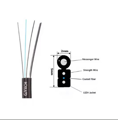 Self-Supporting FTTH Fiber Optic Drop Cable GJYXCH 1/2 Cores Indoor Outdoor
