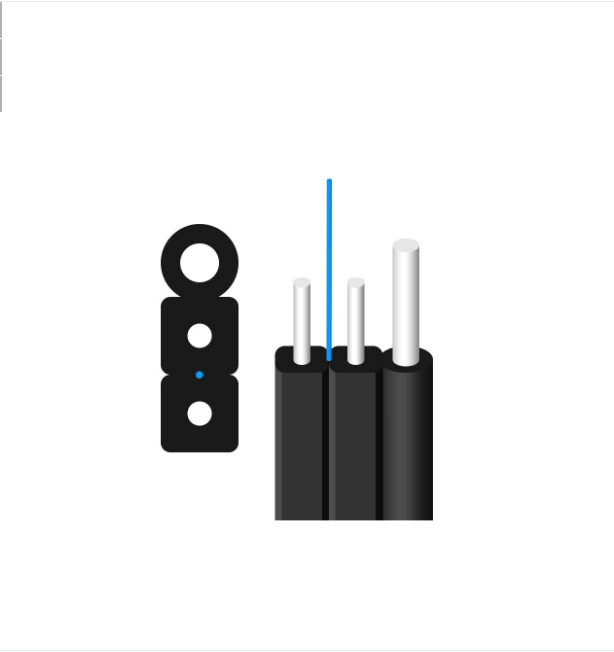 FTTH Indoor Outdoor FRP Strength Member GJYXFCH 1/2 Fibers Optic Drop Cable