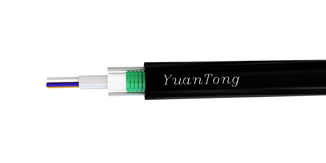 Outdoor Singlemode Self Supporting GYXTW Armoured Fiber Optic Cable With Two Steel Messenger