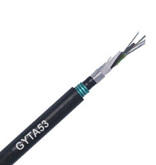 Direct Buried Fiber Optic Cable GYTA53 with SZ Stranded Loose Tube and Steel Tape Armored for 2-144 Cores
