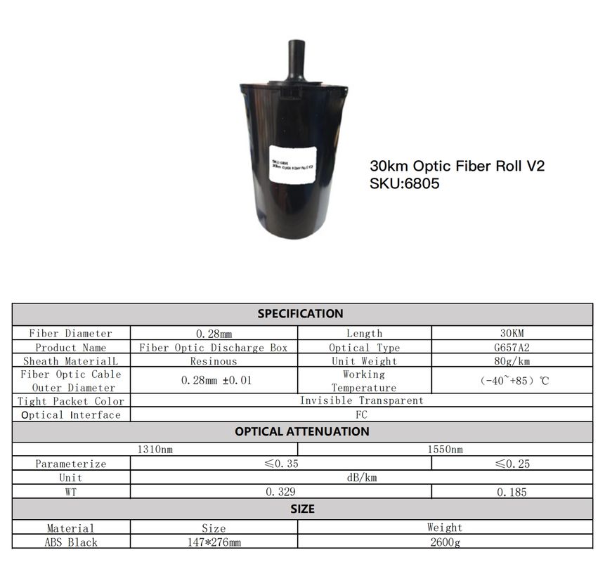 FPV Quadcopter Drone with 30km/rool Range G657A2 Cable Type and -20°C To +60°C Operating Temperature