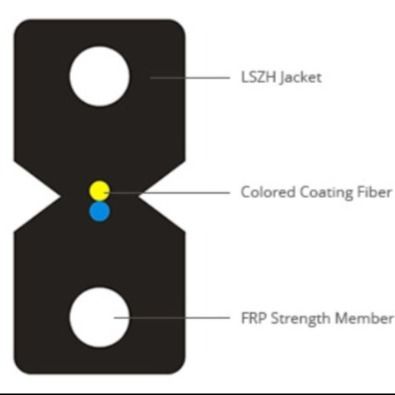 GJXH 2 Cores LSZH Sheath Bow Shape FTTH Fiber Drop Cable for Indoor Wiring