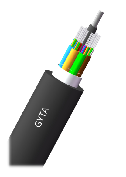 2-144 cores  GYTA stranded aluminum tape armored optical cable