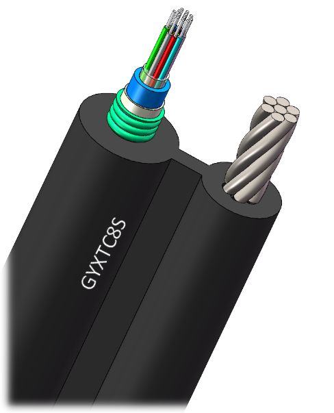 GYXTC8S Self-Supporting Figure 8 Optical Cable for Long-Distance Communication with Corrosion Resistant Design