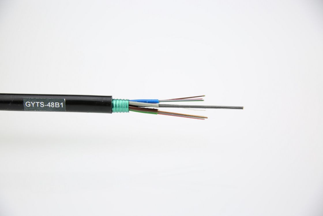 GYTS Single Mode Armored Fiber Optic Cable , 12-72 Anti Rodent Fiber Optic Cable