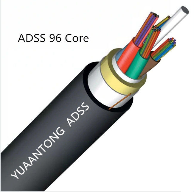 96 Core 90KN ADSS Fiber Optic Cable Self Supported FRP CSM