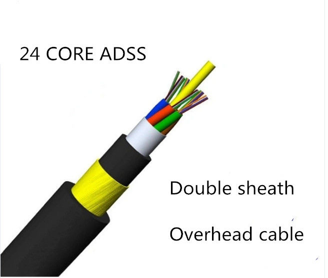 All Dielectric Adss Wire , 24core Aerial Self Supporting Aerial Cable