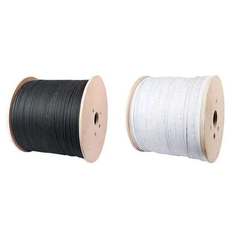 Steel Rod Outdoor FTTH Drop Cable , ANATEL FTTH 1 Core Fiber Optic Cable