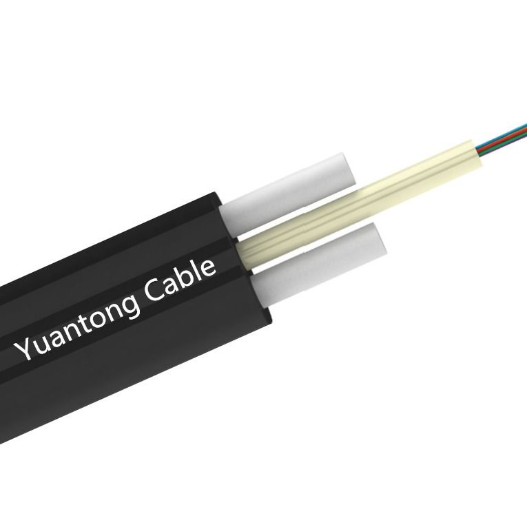 4 Core Frp Flat Round Loose Tube FTTH Fiber Drop Cable Outdoor Use