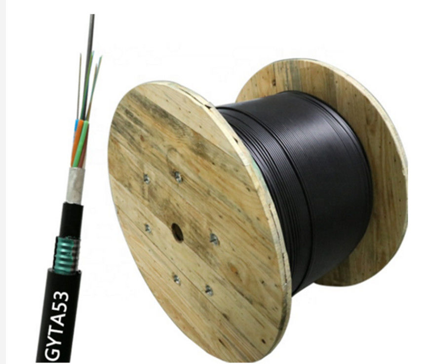 24 Core GYTA53 Outdoor Armored Fiber Optic Cable Steel PE Sheath
