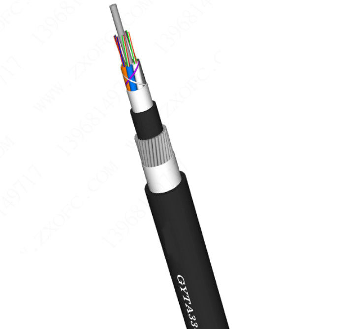 GYTA33 G652D Outdoor Armored Fiber Optic Cable 48 Core Single Steel Wire