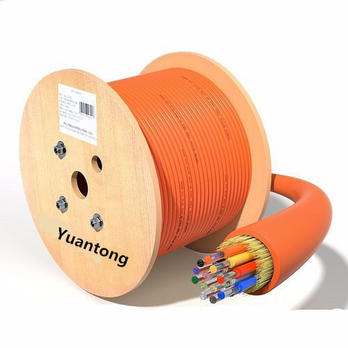 Round Yellow Fibre Optic Cable , PVC Lszh GJFJV 8 Core Fiber Optic Cable