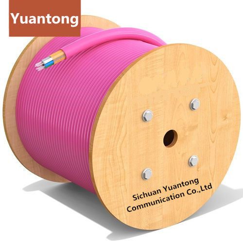 Round Yellow Fibre Optic Cable , PVC Lszh GJFJV 8 Core Fiber Optic Cable