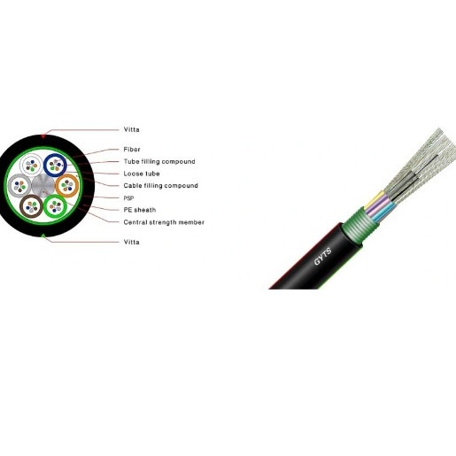 GYTS Aerial / Duct / Direct Buried Armoured Fiber Optical Cable 12 24 48 72 Core