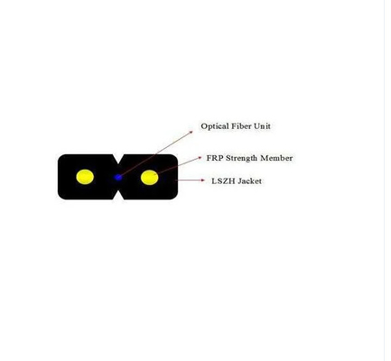 FTTH Drop Cable Indoor 1/2 cores Bow-Type FRP/Steel Strength member
