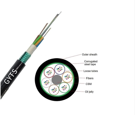 Direct Burial 144 Core Fiber Optic Outdoor Cable Anti-Rodent Steel Tape Armor Fibre Cable GYTS