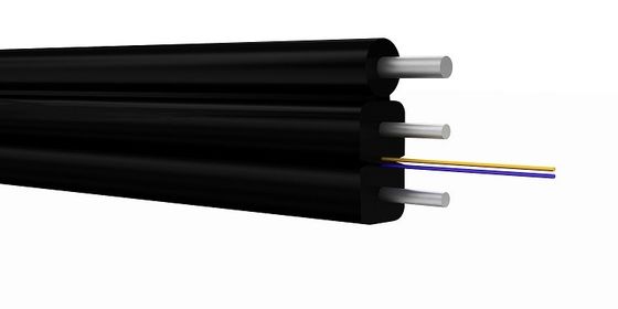 G652 G657a1 Flat Optical Cable , 1-12 Core Fiber Optic Drop Wire