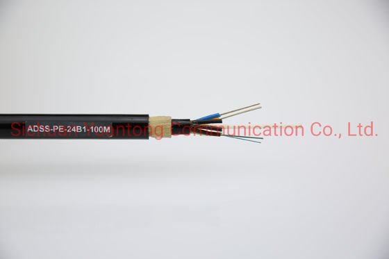 FRP 24core ADSS Fiber Optic Cable Arimid Yarn Member For Aerial