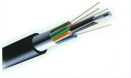 PBT Steel Armored Fiber Optic Cable , GYTA 24 Fiber Optic Cable