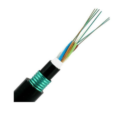 Outdoor Black Direct Buried Fiber Optic Cable 72 Core GYTY53